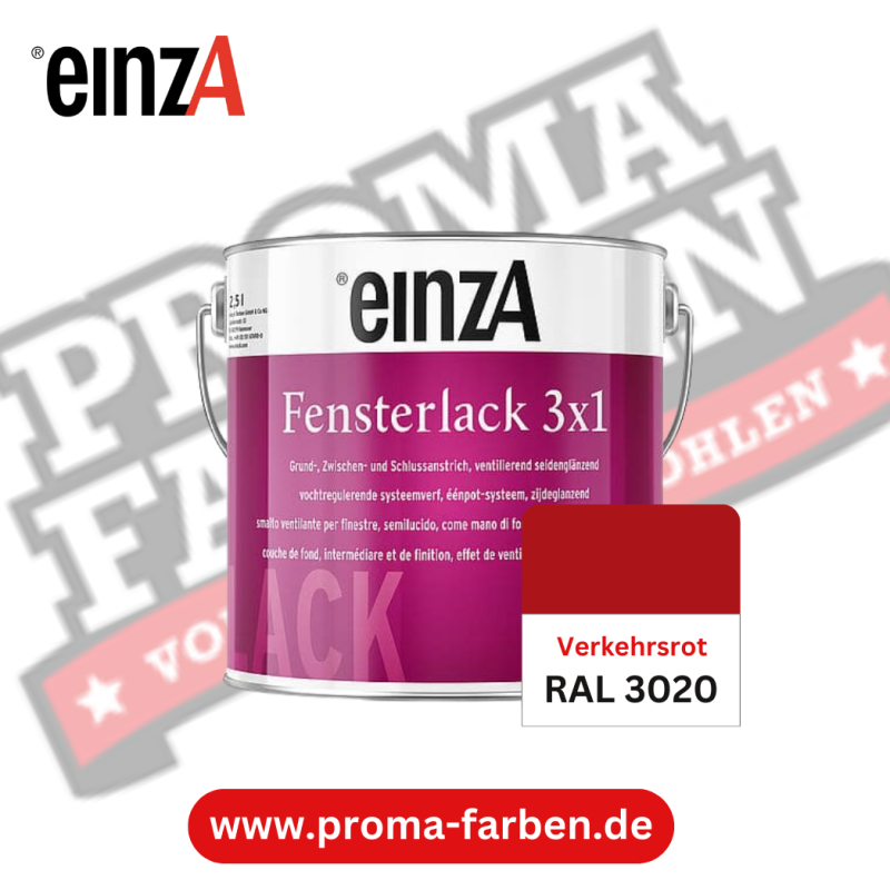 EinzA 3×1 Fensterlack RAL 3020 Verkehrsrot online bestellen bei ProMa Farben