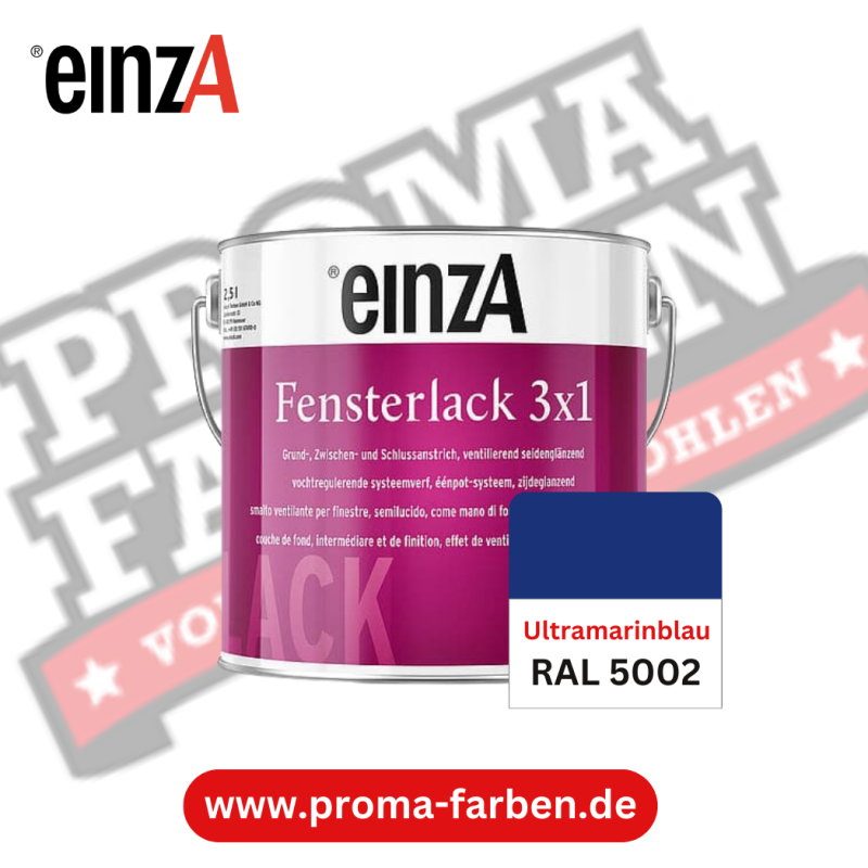 EinzA 3×1 Fensterlack RAL 5002 Ultramarinblau online bestellen bei ProMa Farben
