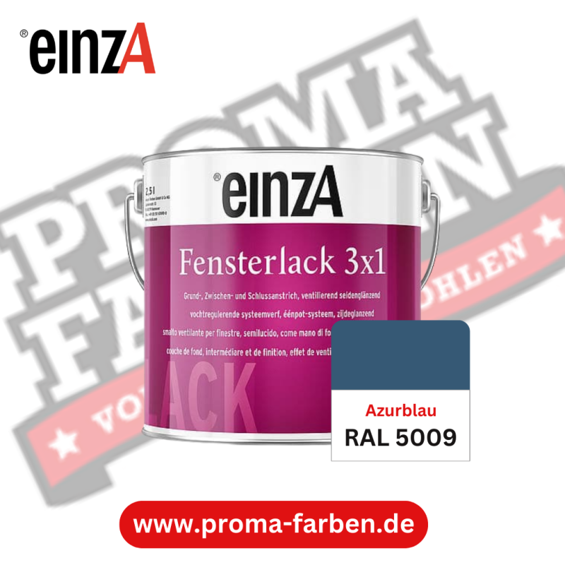 EinzA 3×1 Fensterlack RAL 5009 Azurblau online bestellen bei ProMa Farben