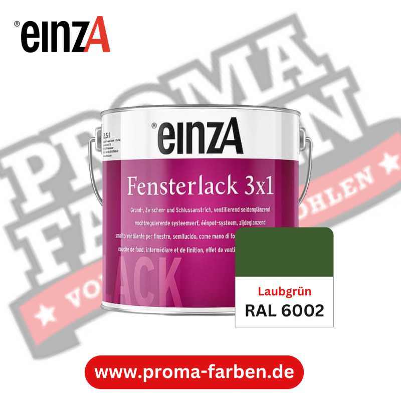 EinzA 3×1 Fensterlack RAL 6002 Laubgrün online bestellen bei ProMa Farben