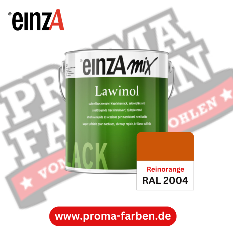 EinzA mix Lawinol Maschinenlack RAL 2004 Reinorange online bestellen bei ProMa Farben