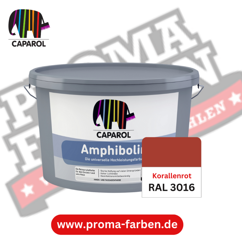 Caparol Amphibolin Fassadenfarbe RAL 3016 Korallenrot online bestellen bei ProMa Farben