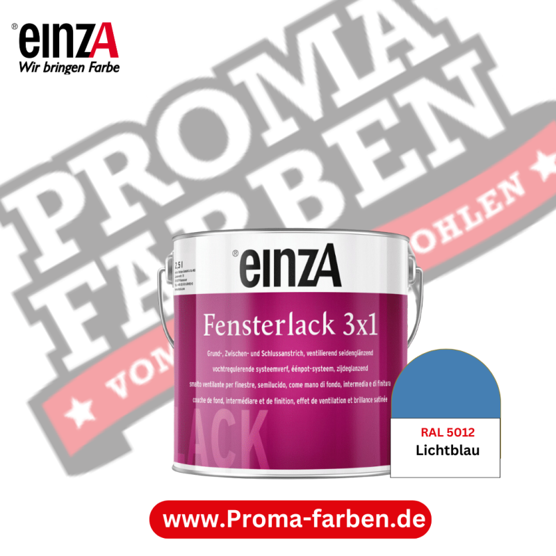 Fensterlack 3×1 RAL 5012 Lichtblau Wetterschutz für außen kaufen bei Proma-farben.de Malermarkt