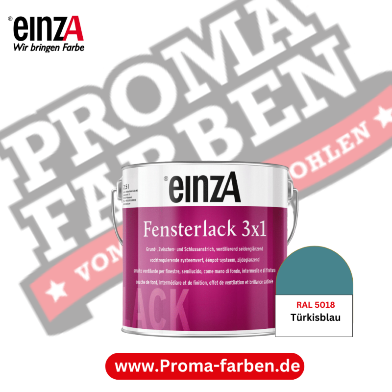 Fensterlack 3×1 RAL 5018 Türkisblau Wetterschutz für außen kaufen bei Proma-farben.de Malermarkt