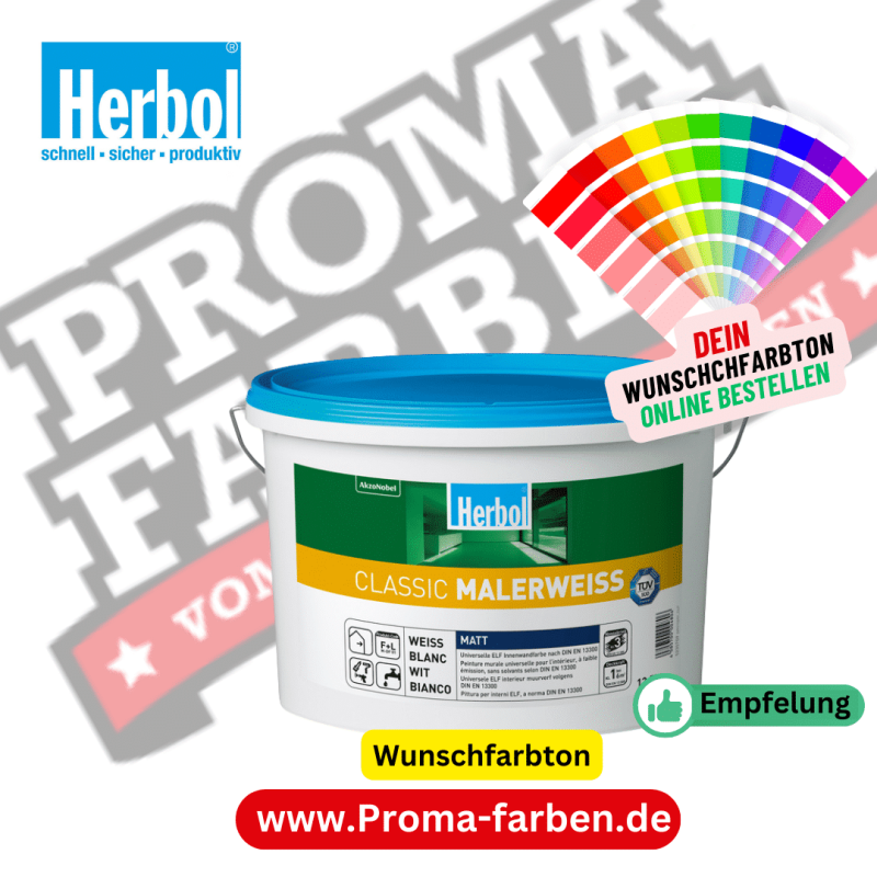 HERBOL CLASSIC MALERWEISS Wunschfarbton Kaufen bei Proma farben.de