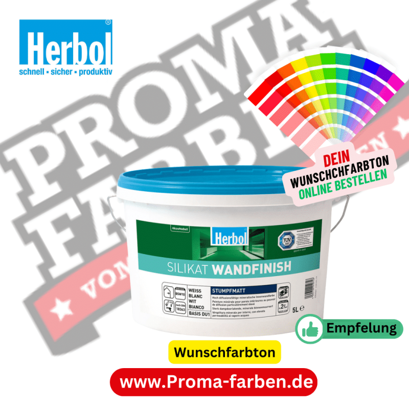 HERBOL SILIKAT WANDFINISH Wunschfarbton Kaufen bei Proma farben.de
