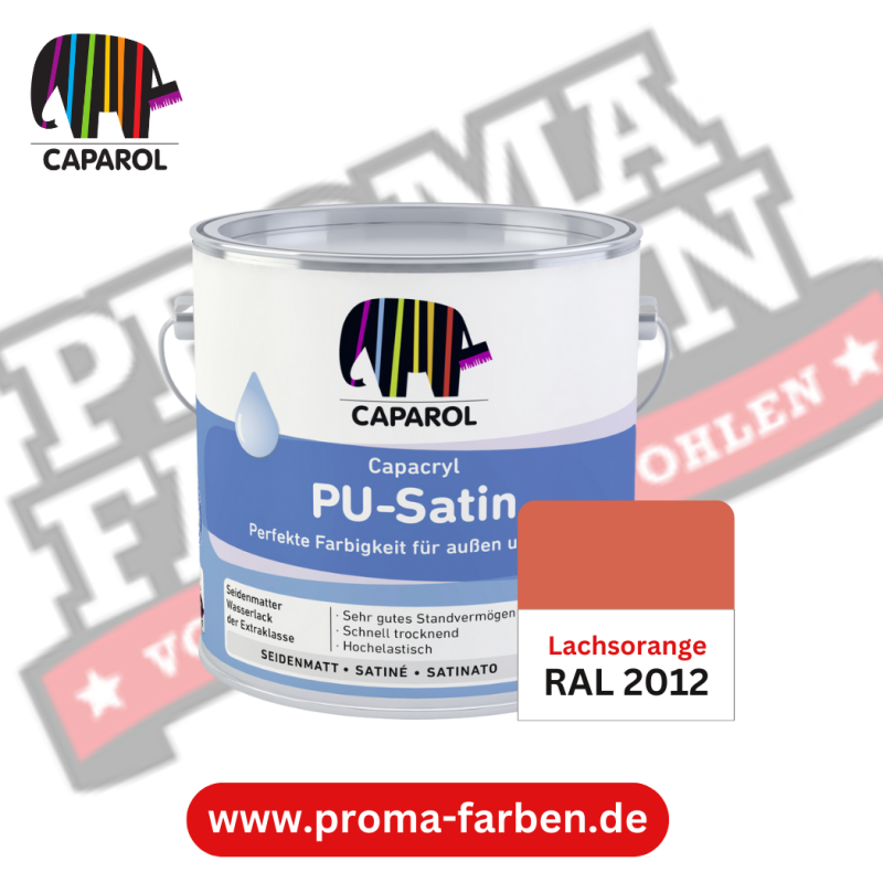 Capacryl PU-Satin Lackfarbe RAL 2012 Lachsorange online bestellen bei ProMa Farben