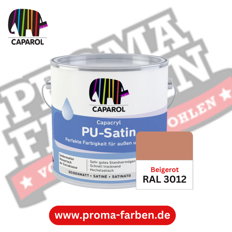 Capacryl PU-Satin Lackfarbe RAL 3012 Beigerot online bestellen bei ProMa Farben