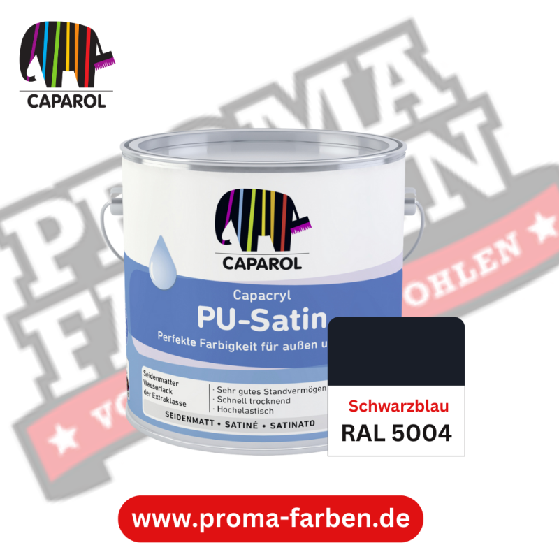 Capacryl PU-Satin Lackfarbe RAL 5004 Schwarzblau online bestellen bei ProMa Farben