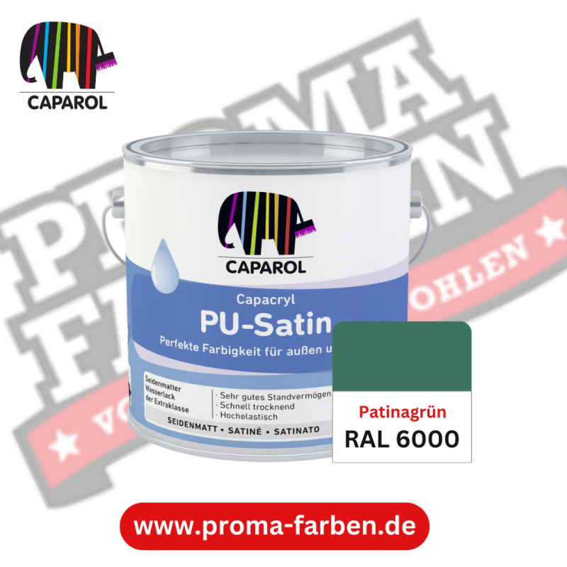 Capacryl PU-Satin Lackfarbe RAL 6000 Patinagrün online bestellen bei ProMa Farben
