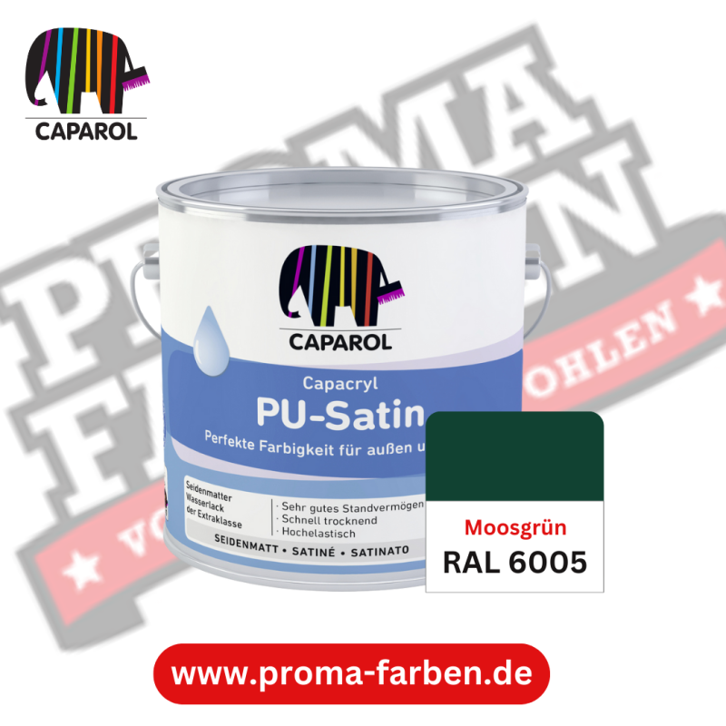 Capacryl PU-Satin Lackfarbe RAL 6005 Moosgrün online bestellen bei ProMa Farben