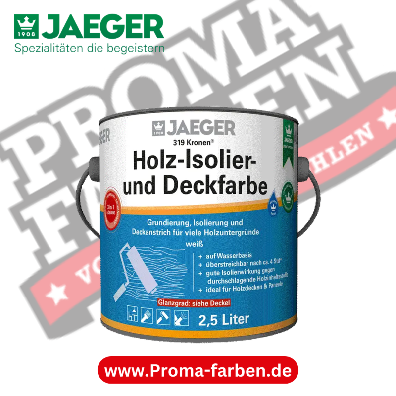 Jaeger 319 Kronen Holz Isolier und Deckfarbe kaufen bei Proma Farben.de Maler Fachhandel & Onlineshop