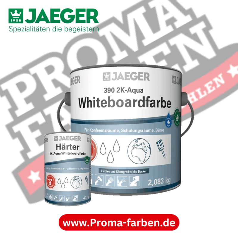 Jaeger 390 Aqua Whiteboardfarbe kaufen bei Proma Farben.de Maler Fachhandel & Onlineshop