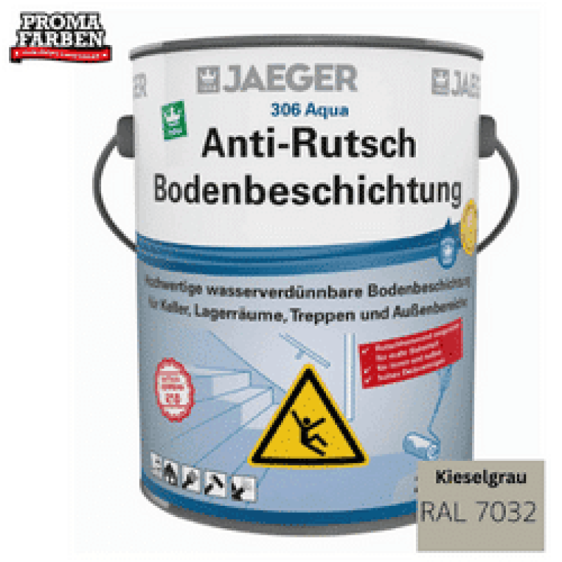 JAEGER Aqua Anti-Rutsch Bodenbeschichtung, RAL 7032 Kieselgrau