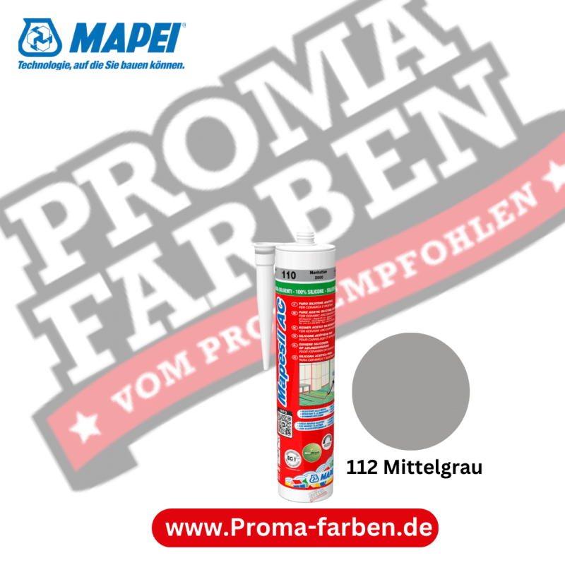 Mapei Mapesil AC 310ml Silikon-Dichtstoff 112 Mittelgrau Kaufen bei Proma farben