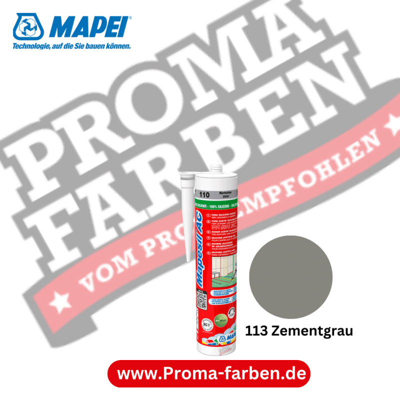 Mapei Mapesil AC 310ml Silikon-Dichtstoff 113 Zementgrau Kaufen bei Proma farben