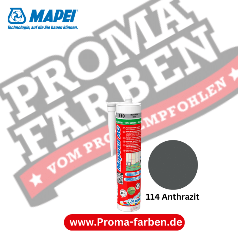 Mapei Mapesil AC 310ml Silikon-Dichtstoff 114 Anthrazit Kaufen bei Proma farben