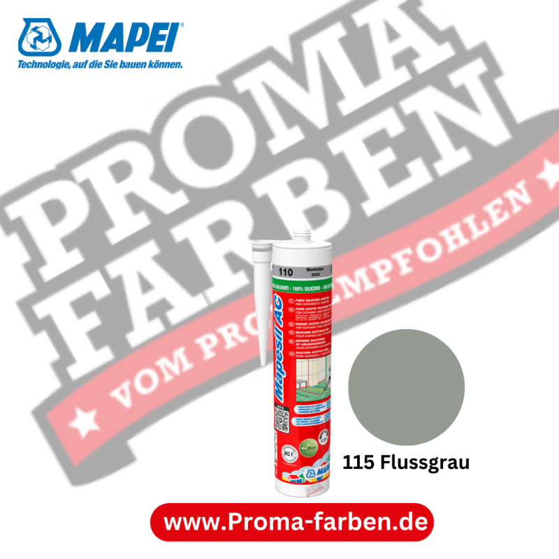 Mapei Mapesil AC 310ml Silikon-Dichtstoff 115 Flussgrau Kaufen bei Proma farben