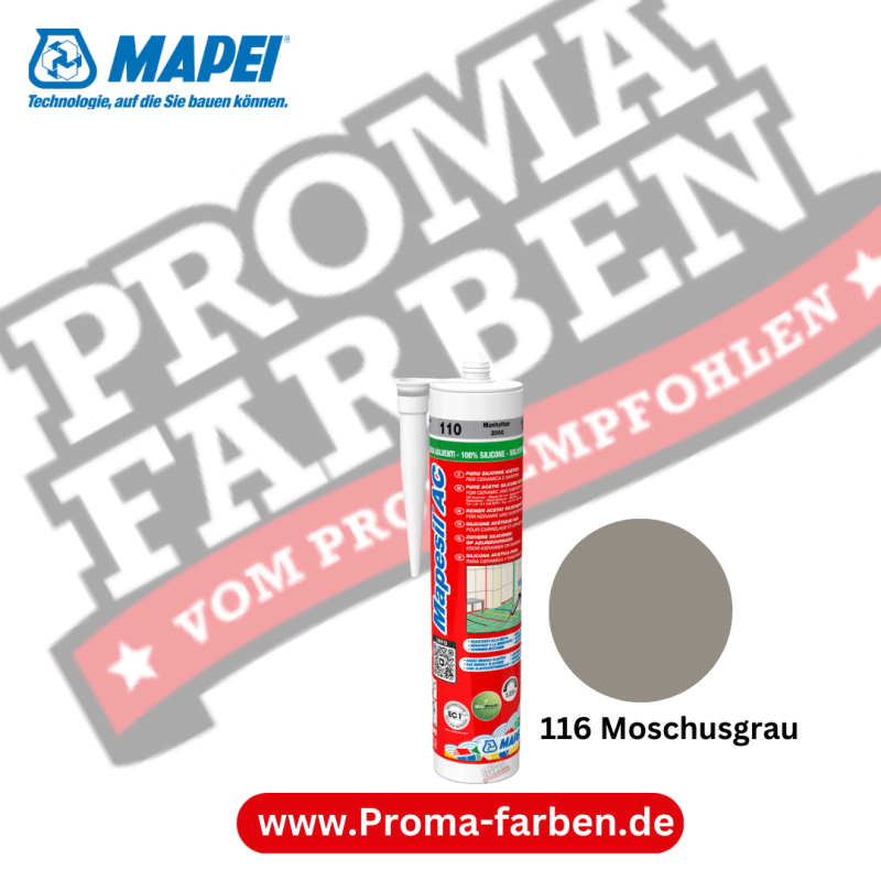 Mapei Mapesil AC 310ml Silikon-Dichtstoff 116 Moschusgrau Kaufen bei Proma farben