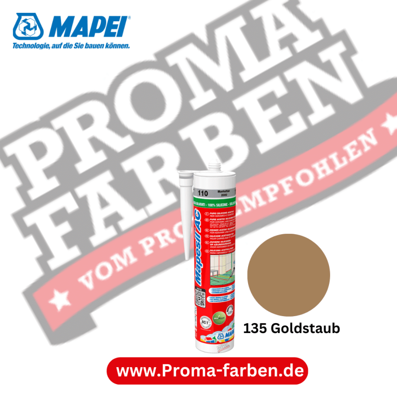 Mapei Mapesil AC 310ml Silikon-Dichtstoff 135 Goldstaub Kaufen bei Proma farben