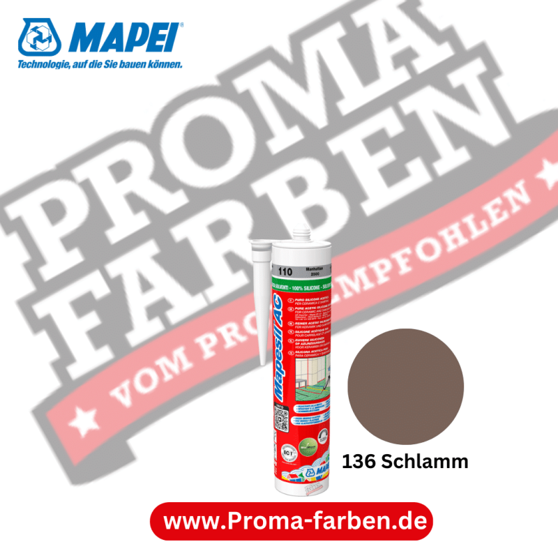 Mapei Mapesil AC 310ml Silikon-Dichtstoff 136 Schlamm Kaufen bei Proma farben