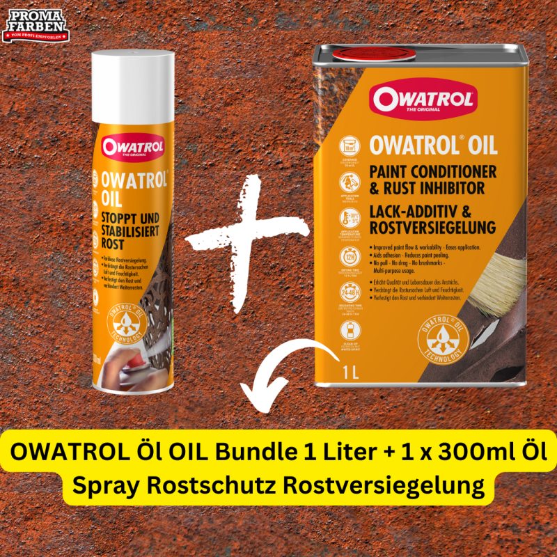 OWATROL Öl OIL Bundle 1 Liter + 1 x 300ml Öl Spray Rostschutz Rostversiegelung