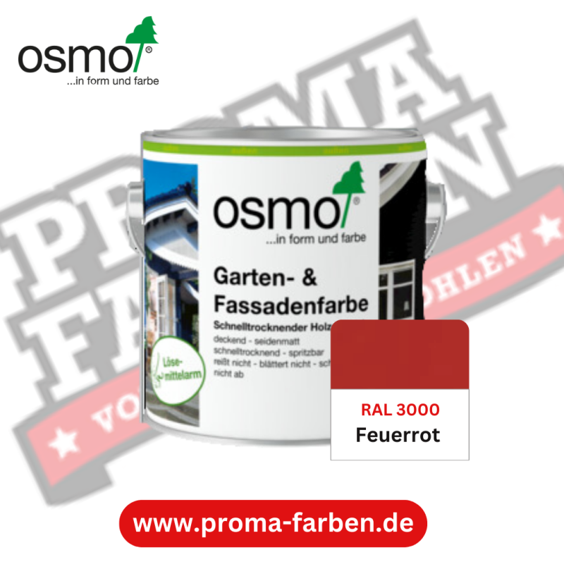 Osmo Garten und Fassadenfarbe RAL 3000 Feuerrot online bestellen bei ProMa Farben