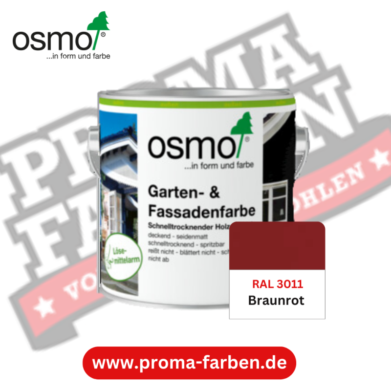 Osmo Garten und Fassadenfarbe RAL 3011 Braunrot online bestellen bei ProMa Farben