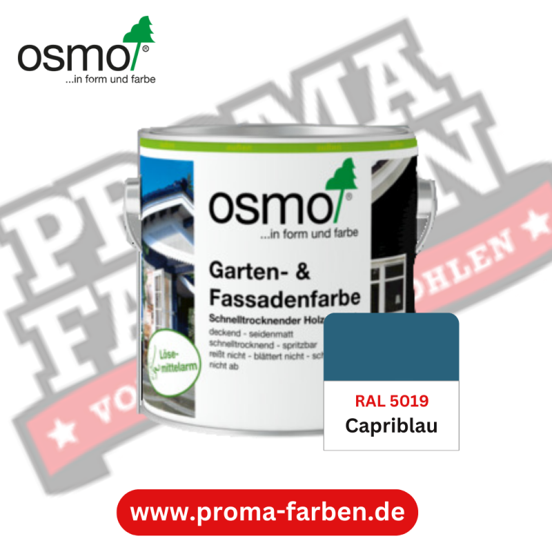 Osmo Garten und Fassadenfarbe RAL 5019 Capriblau online bestellen bei ProMa Farben