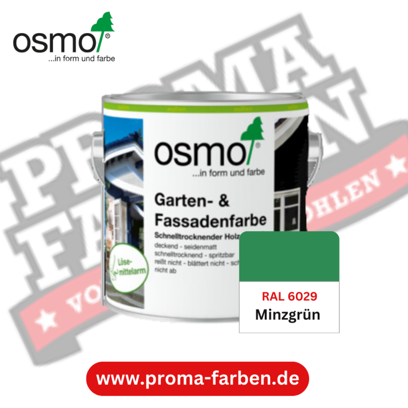 Osmo Garten und Fassadenfarbe RAL 6029 Minzgrün online bestellen bei ProMa Farben