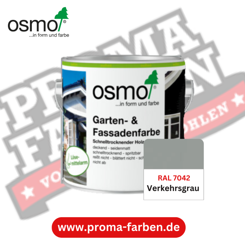 Osmo Garten und Fassadenfarbe RAL 7042 Verkehrsgrau online bestellen bei ProMa Farben
