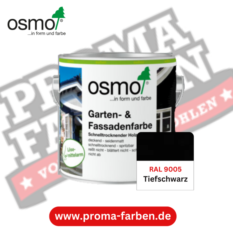 Osmo Garten und Fassadenfarbe RAL 9005 Tiefschwarz online bestellen bei ProMa Farben