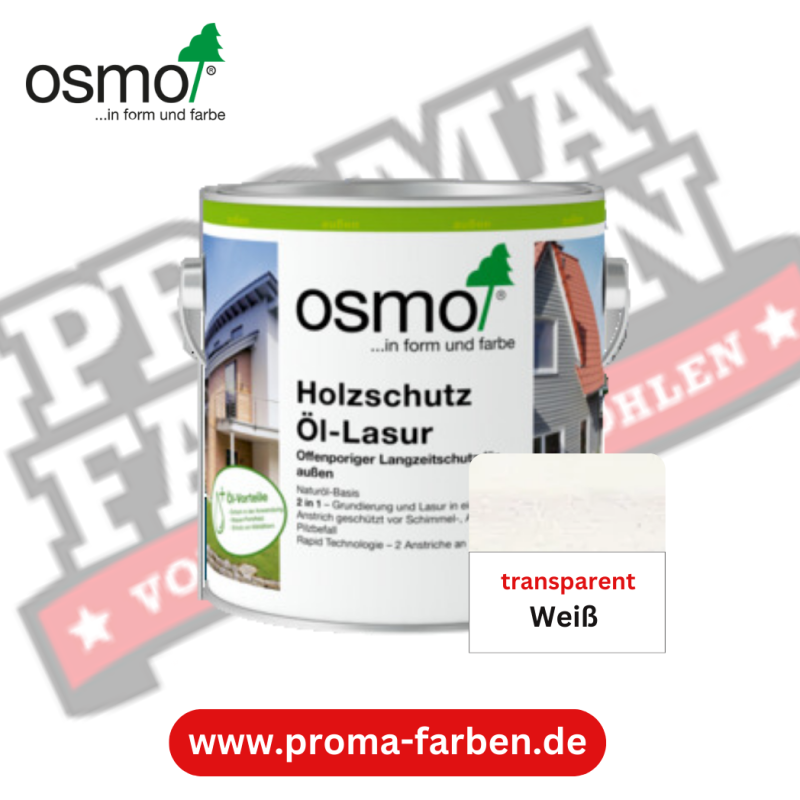 Osmo Holzschutz Öl-Lasur Weiß transparent online bestellen bei ProMa Farben