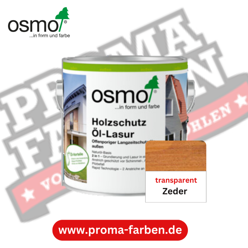 Osmo Holzschutz Öl-Lasur Zeder transparent online bestellen bei ProMa Farben