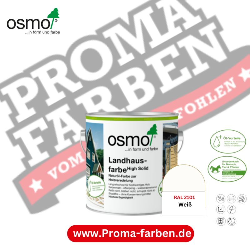 Osmo LANDHAUSFARBE 2101 Weiß kaufen bei Proma-farben.de Malermarkt