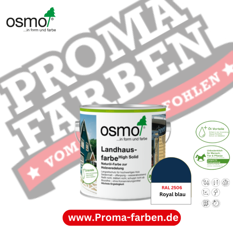 Osmo LANDHAUSFARBE 2506 Royal-Blau kaufen bei Proma-farben.de Malermarkt