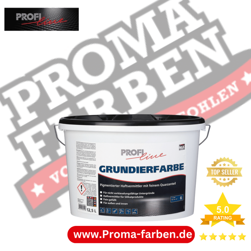 PROFILINE GRUNDIERFARBE 12,5 Liter ist der ideale pigmentierte Haftvermittler mit feinem Quarzanteil, der für außen und innen geeignet ist. Hier sind die Highlights: