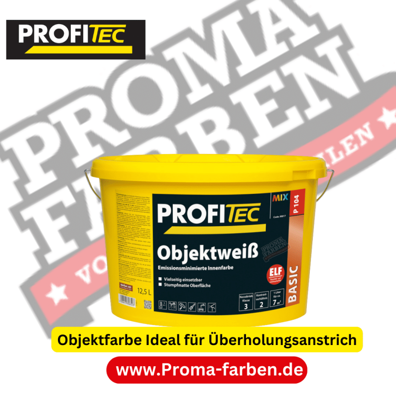 Emmissionsminimierte Innenfarbe. Vielseitig einsetzbare und leicht zu verarbeitende Innenraumfarbe für die Beschichtung von Wand- und Deckenflächen im Objektbereich. Nähere Informationen sind im Technischen Merkblatt zu finden.