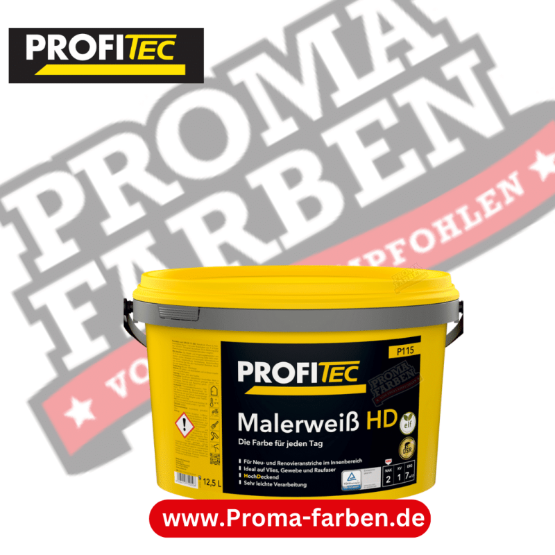 ProfiTec P 115 Malerweiß HD Wandfarbe – 12,5 Liter,Weiss Kaufen bei Proma farben