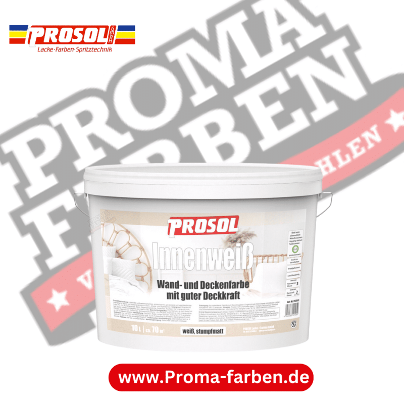 Prosol Innenweiß (Wand- und Deckenfarbe) Wandfarbe Kaufen bei Proma farben