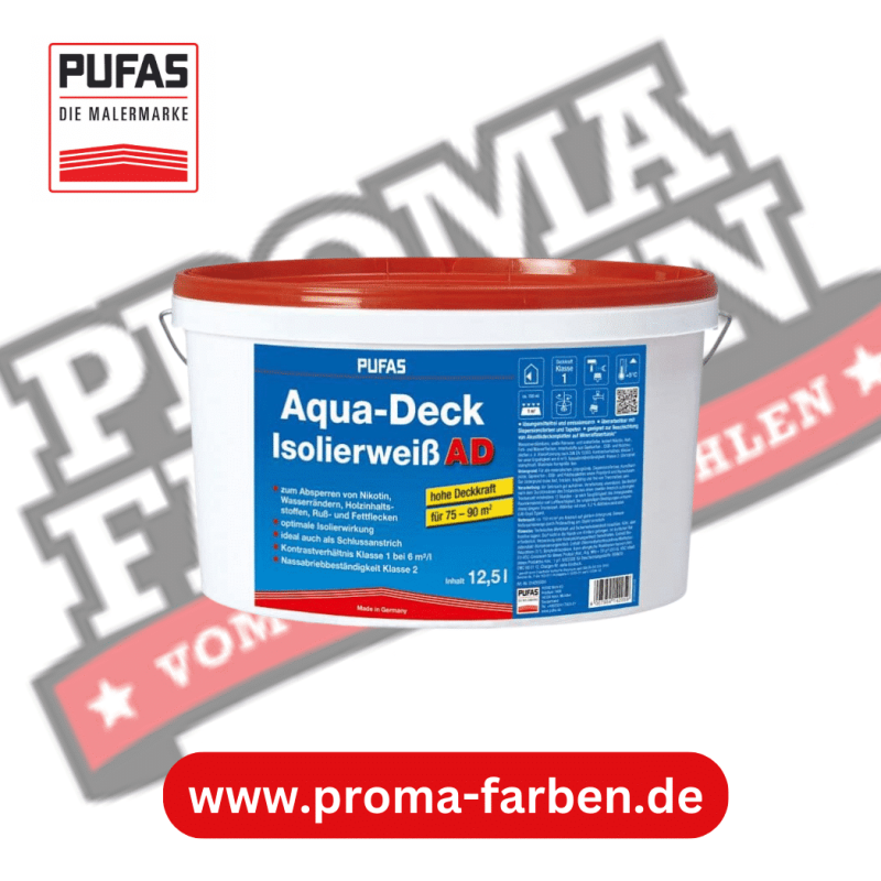 Pufas Aqua-Deck Isolierweiß AD 5L Pufas Grundierweiss GP5 online bei ProMa Farben bestellen