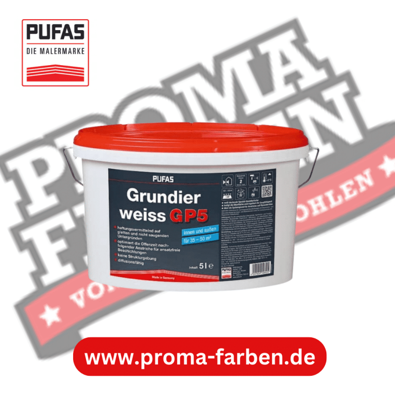 Pufas Grundierweiss GP5 5L Pufas Grundierweiss GP5 online bei ProMa Farben bestellen