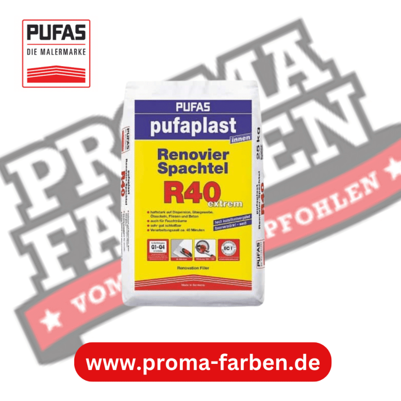 Pufas Renovier-Spachtel R40 25kg Pufas Grundierweiss GP5 online bei ProMa Farben bestellen