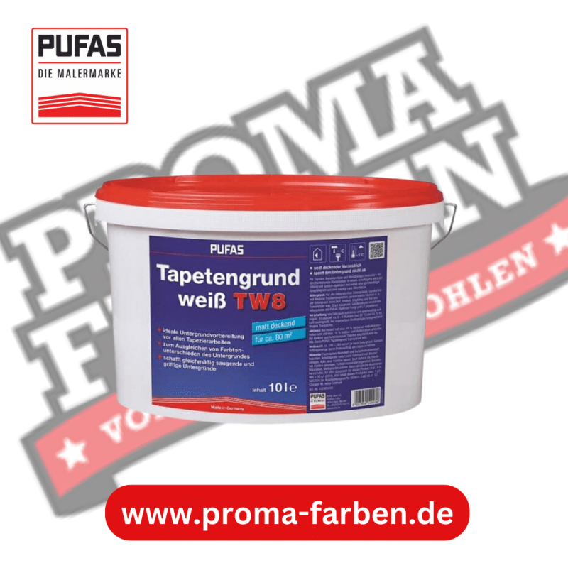 Pufas Tapetengrund TW8 weiß 10L Pufas Grundierweiss GP5 online bei ProMa Farben bestellen