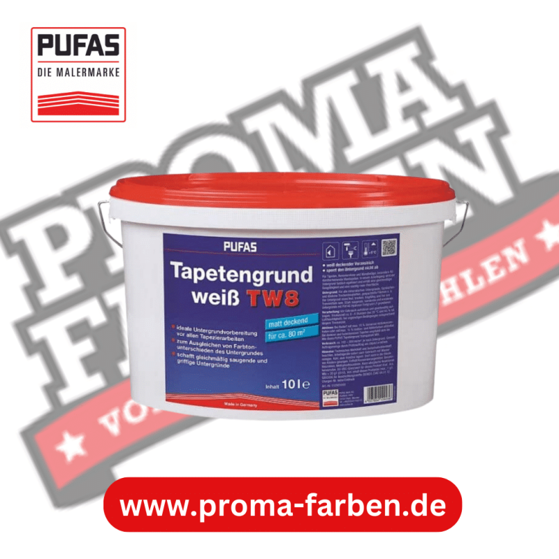 Pufas Tapetengrund TW8 weiß 2,5L Pufas Grundierweiss GP5 online bei ProMa Farben bestellen