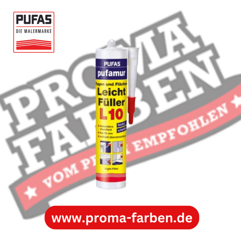 Pufas pufamur Leichtfüller L10, 310ml Fertigspachtel & Fertigspachtelmasse Pufas Grundierweiss GP5 online bei ProMa Farben bestellen