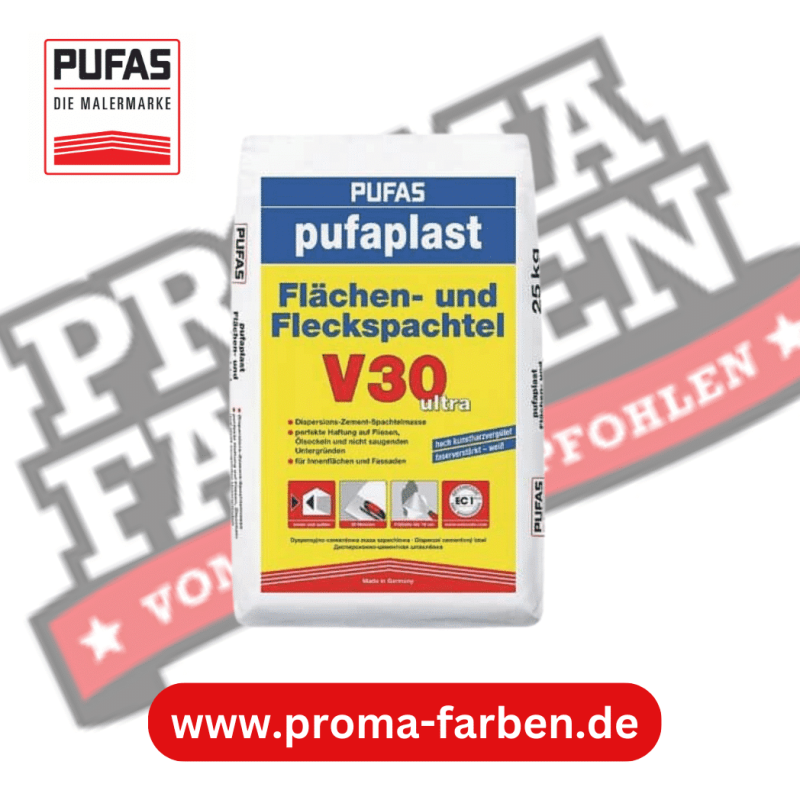 Pufas pufaplast Flächen und Fleckspachtel V30 25kg Pufas Grundierweiss GP5 online bei ProMa Farben bestellen