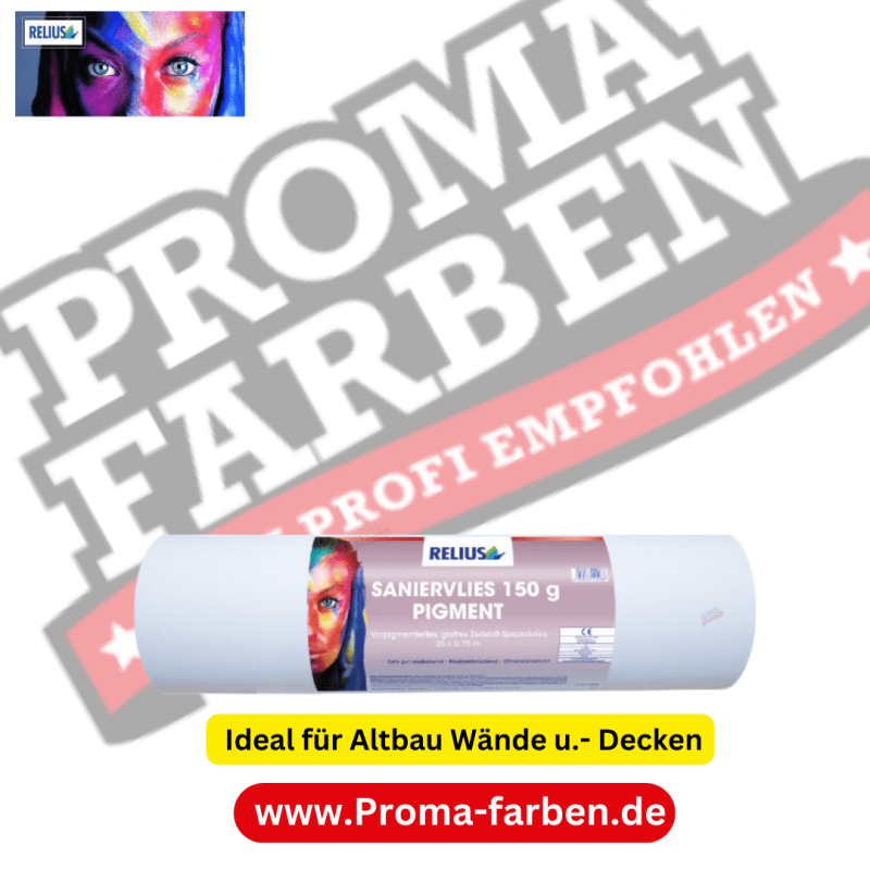 Das vorpigmentierte Saniervlies von Relius mit einem Gewicht von 150g/qm ist die ideale Lösung für eine professionelle und ästhetische Gestaltung Ihrer Wände im Innenbereich. Diese innovative Wandverkleidung bietet zahlreiche Vorteile für Ihre Renovierungsprojekte.