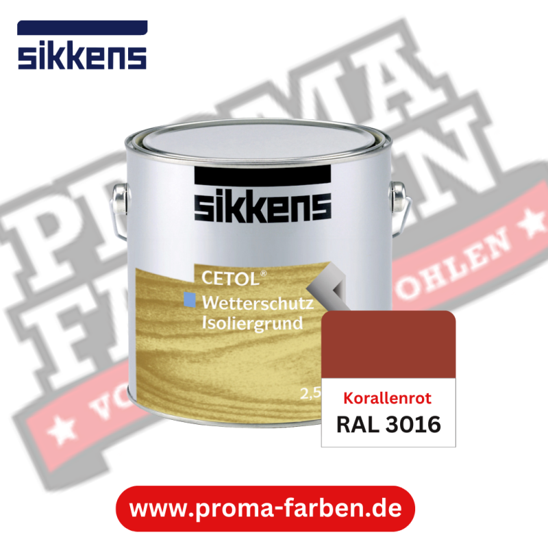 Sikkens Cetol Wetterschutzfarbe RAL 3016 Korallenrot online bestellen bei ProMa Farben