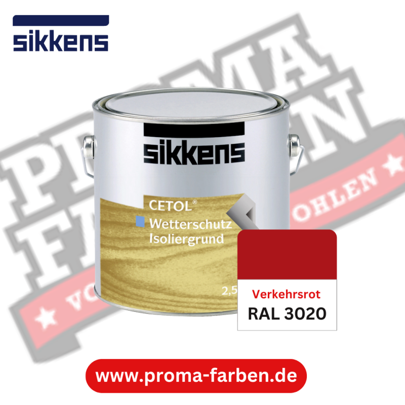 Sikkens Cetol Wetterschutzfarbe RAL 3020 Verkehrsrot online bestellen bei ProMa Farben